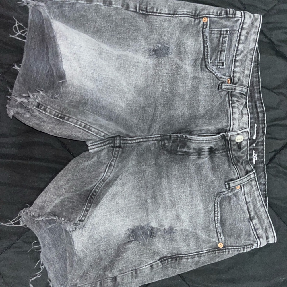 Old Navy Gray Jean Shorts Distressed Cut-Off Style